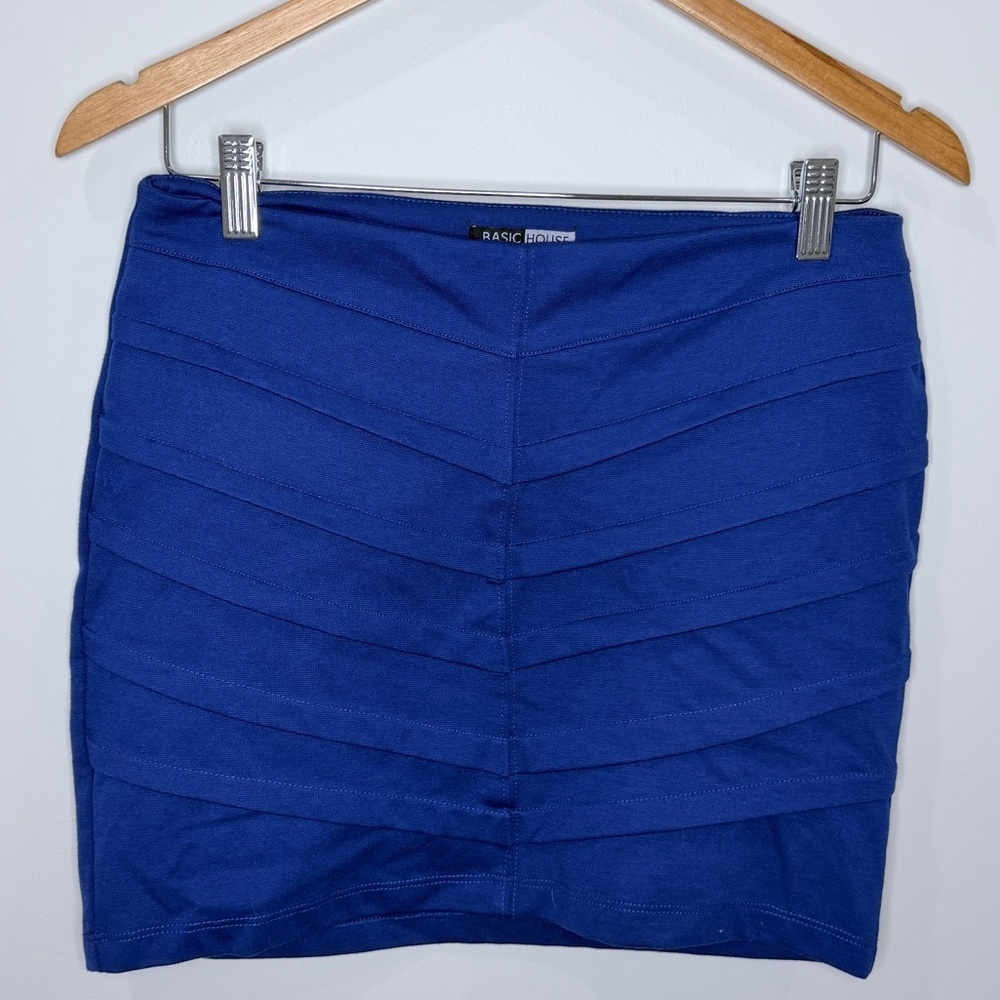 Basic House Royal Blue Mini Skirt